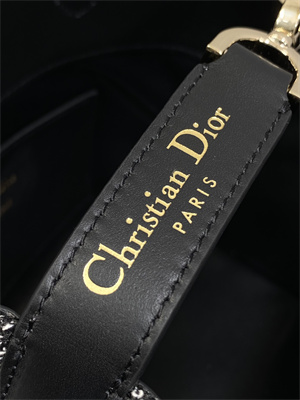 CD Small TOUJOURS Vertical Tote Bag Black Tweed with White Cannage Motif - Image 6