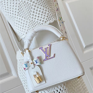 L.V X TM Capucines Mini Bag Taurillon Leather White M48865