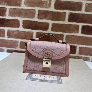 Gu.cci Ophidia Mini Top Handle Bag Supreme Canvas Pink 696180