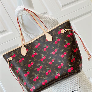L.V X TM Neverful MM Monogram Cherry Coated Canvas M13263