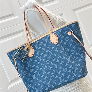 L.V  Neverful MM Monogram Blue Denim M13192
