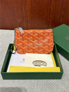 Goyard Key Pouch coin purse Goyardine Canvas & Chevroches Calfskin Orange