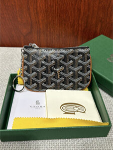 Goyard Key Pouch coin purse Goyardine Canvas & Chevroches Calfskin Black&Tan