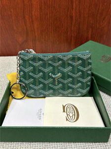 Goyard Key Pouch coin purse Goyardine Canvas & Chevroches Calfskin Green