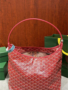 Goyard Bohème Hobo Bag Goyardine Canvas & Chevroches Calfskin Fuchsia