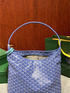 Goyard Bohème Hobo Bag Goyardine Canvas & Chevroches Calfskin Iris
