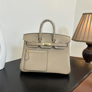 Birkin Colormatic Bag Swift Leather 25/30 Gold/Silver Hardware In Trench Color HS