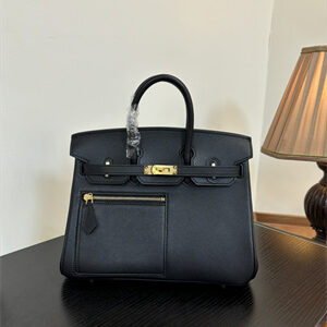 Birkin Colormatic Bag Swift Leather 25/30 Gold/Silver Hardware In Black Color HS