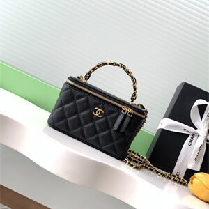 Chanel Vanity with chain Grained Calfskin& Gold-Tone Metal Black AP4799