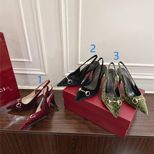 Gucci Velvet heeled Slingback Women 38963