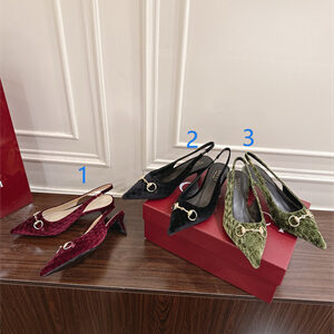 Gucci Velvet heeled Slingback Women 38964