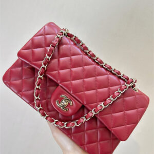 Chanel Medium Classic Flap Bag Lambskin Gold Tone Metal Red Color 01112 TOP