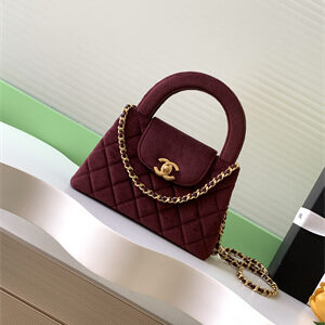 Cha.nel Mini Shopping Bag Kelly Bag Velvet Gold-Tone Metal  AS4416