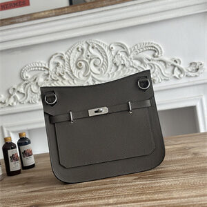 Hermes Jypsiere Togo Leather Silver Tone Metal Etain Color HS