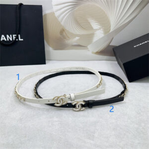 Chanel Belts In Lambskin 15MM In Black /White