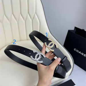 Chanel Belts In Calfskin 30MM In Black Gold/Silver Hardware