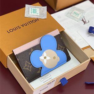 L.V Card Holder Vivienne Monogram Canvas Snowy Pearl/Blue Frost M15345