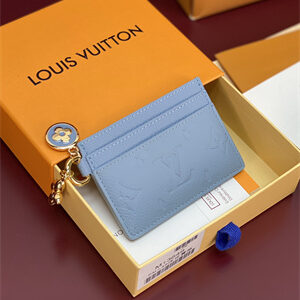L.V Charms Card Holder Monogram Empreinte Cowhider Azure Blue M13649