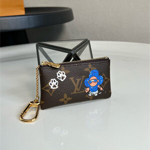 LV Key Pouch Monogram Canvas Monogram Blue Frost M15341