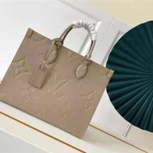 L.V ONTHEGO MM Monogram Empreinte Leather Turtledove M45607