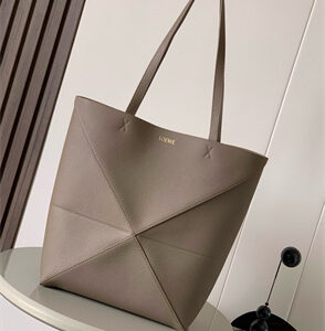 Loewe Medium Puzzle Fold Tote In Grained Calfskin