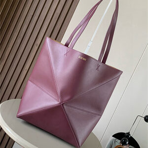 Loewe Medium Puzzle Fold Tote In Shinny Calfskin