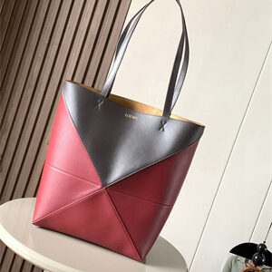 Loewe Medium Puzzle Fold Tote In Shinny Calfskin