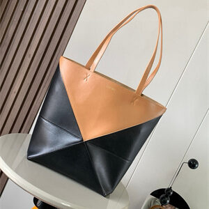 Loewe Medium Puzzle Fold Tote In Shinny Calfskin