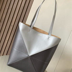 Loewe Medium Puzzle Fold Tote In Shinny Calfskin