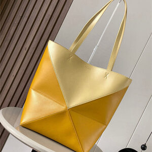 Loewe Medium Puzzle Fold Tote In Shinny Calfskin
