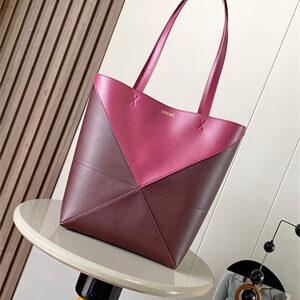 Loewe Medium Puzzle Fold Tote In Shinny Calfskin
