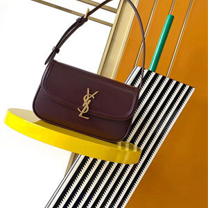 Y.S.L SOLFERINO Small IN BOX SAINT LAURENT ROUGE CABERNET Color