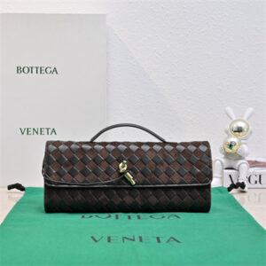 BV Long Clutch Andiamo With Handle In Suede/Lambskin Fondant Color