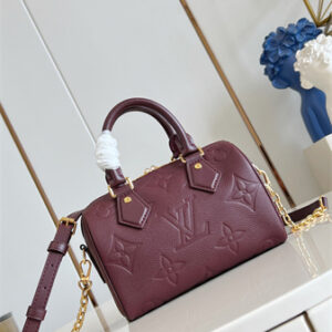 L.V Speedy Bandoulière 20 Monogram Empreinte Leather Grenat M25929