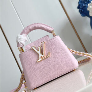 L.V Capucines Nano Bag Lizard Embossed Taurillon Leather Pink M48865