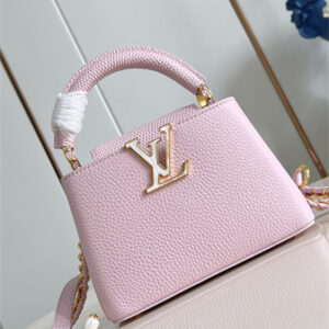 L.V Capucines Mini Bag Lizard Embossed Taurillon Leather Pink M48865