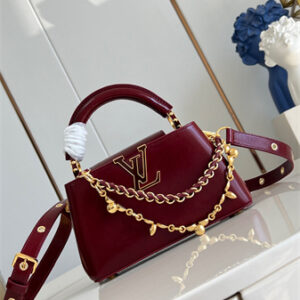 L.V Capucines East-West Mini Shinny Smooth calfskin Grenat Red M25473