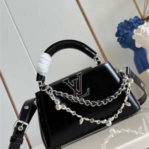 L.V Capucines East-West Mini Shinny Smooth calfskin Black M25473