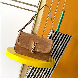 Y.S.L SOLFERINO Small IN Suede Brown Color