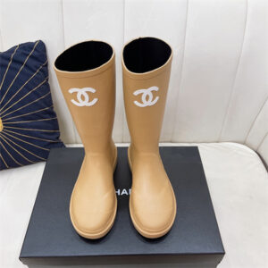 Chanel Women Rain Boots Brown 39397