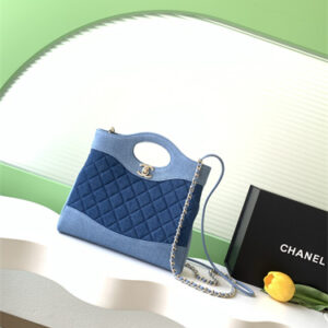 Chanel 31 Mini Shopping Bag Denim & Gold-Tone Metal AS4133