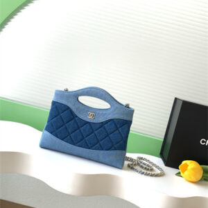 CHANEL 31 Nano Chain Bag Denim &Gold Tone Metal AP3656