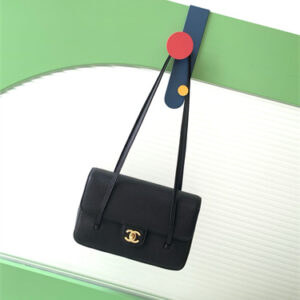 Chanel 26P Preppy Coco Small Flap bag Grained Calfskin Gold-Tone Metal Black AS6130