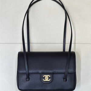 Chanel 26P Preppy Coco Small Flap bag Grained Calfskin Gold-Tone Metal Black AS6130 TOP