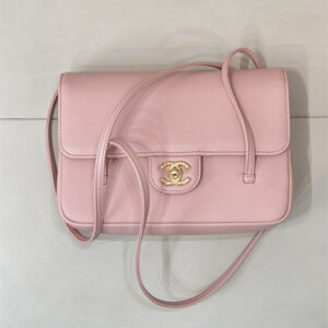 Chanel 26P Preppy Coco Small Flap bag Grained Calfskin Gold-Tone Metal Pink AS6130 TOP
