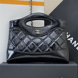 Chanel 31 Nano Chain Bag Shinny Lambskin Gold Tone Metal Black AP3656 TOP