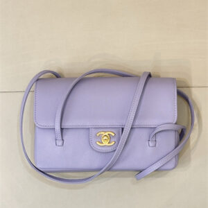 Chanel 26P Preppy Coco Small Flap bag Grained Calfskin Gold-Tone Metal Purple AS6130 TOP