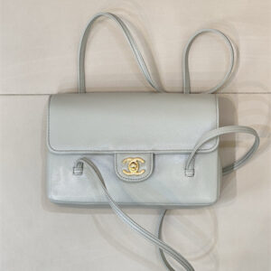 Chanel 26P Preppy Coco Small Flap bag Grained Calfskin Gold-Tone Metal Purple Lt Green AS6130 TOP