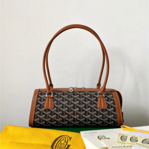 Goyard Bonbonnière bag Goyardine Canvas & Chevroches Calfskin Black/Tan