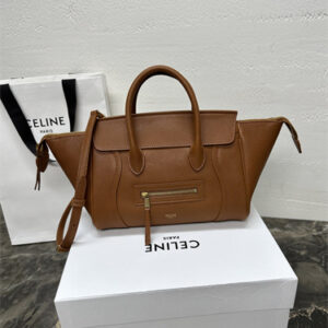 Celine Little Luggage In Supple Shinny Lambskin Gold Tone Metal Soft Tan